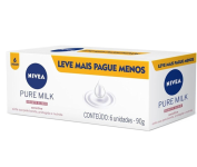 Sabonete em Barra NIVEA Pure Milk Sensitive – 6 unidades na Amazon