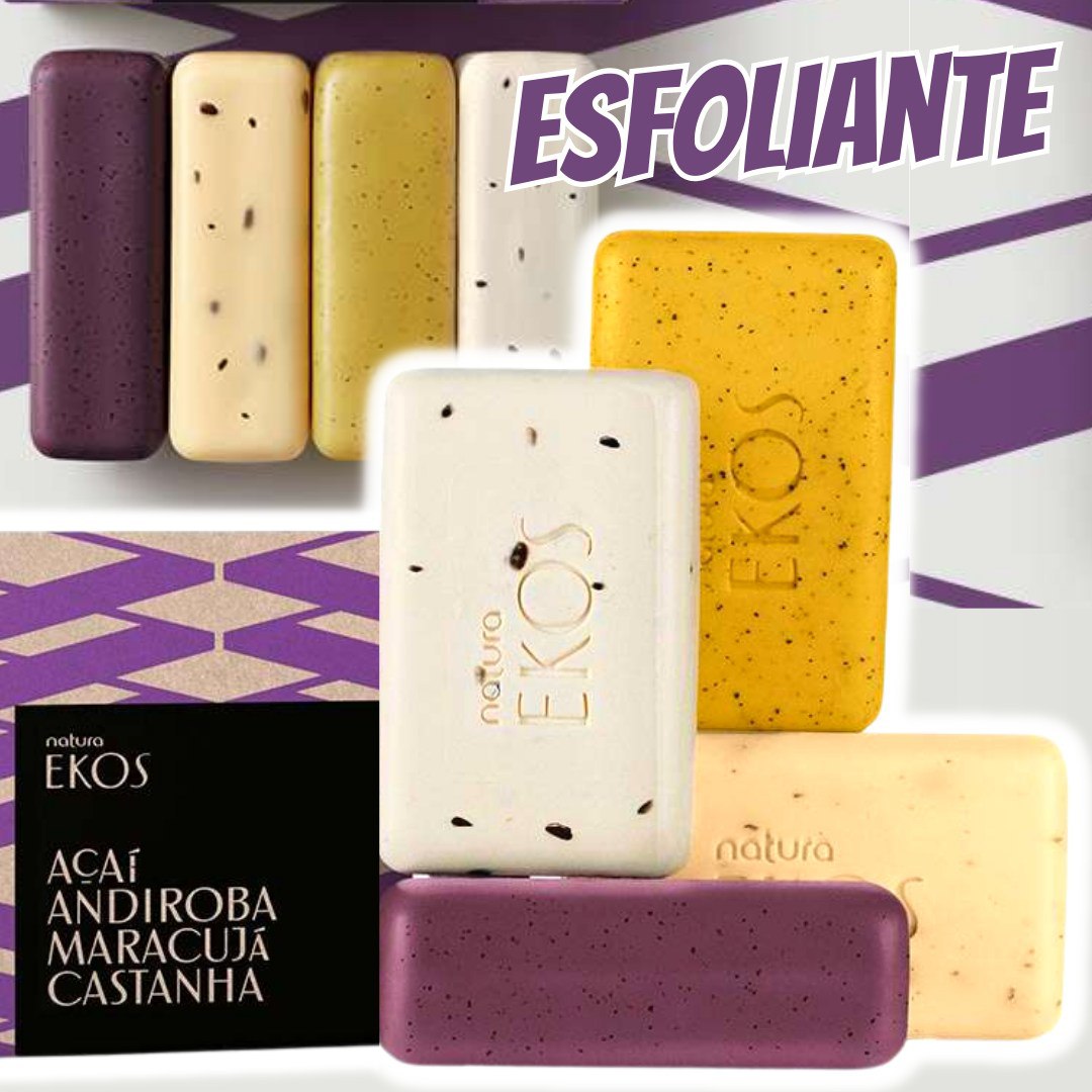 Sabonete em Barra Puro Vegetal Esfoliante Ekos – 4 un. de 100 g na Natura