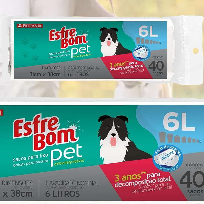 Saco para Lixo Pet Oxibiodegradável de 6 Litros, Linha Esfrebom, Bettanin. na Amazon