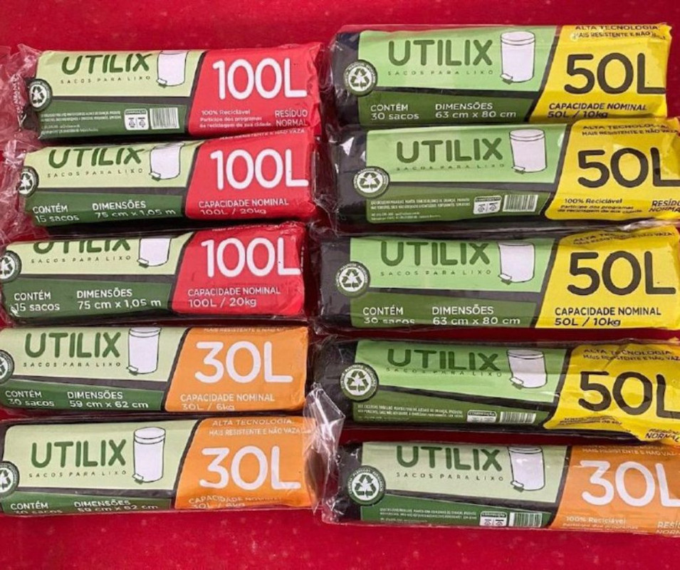 Saco para lixo Utilix, Preto, Em rolo na Amazon