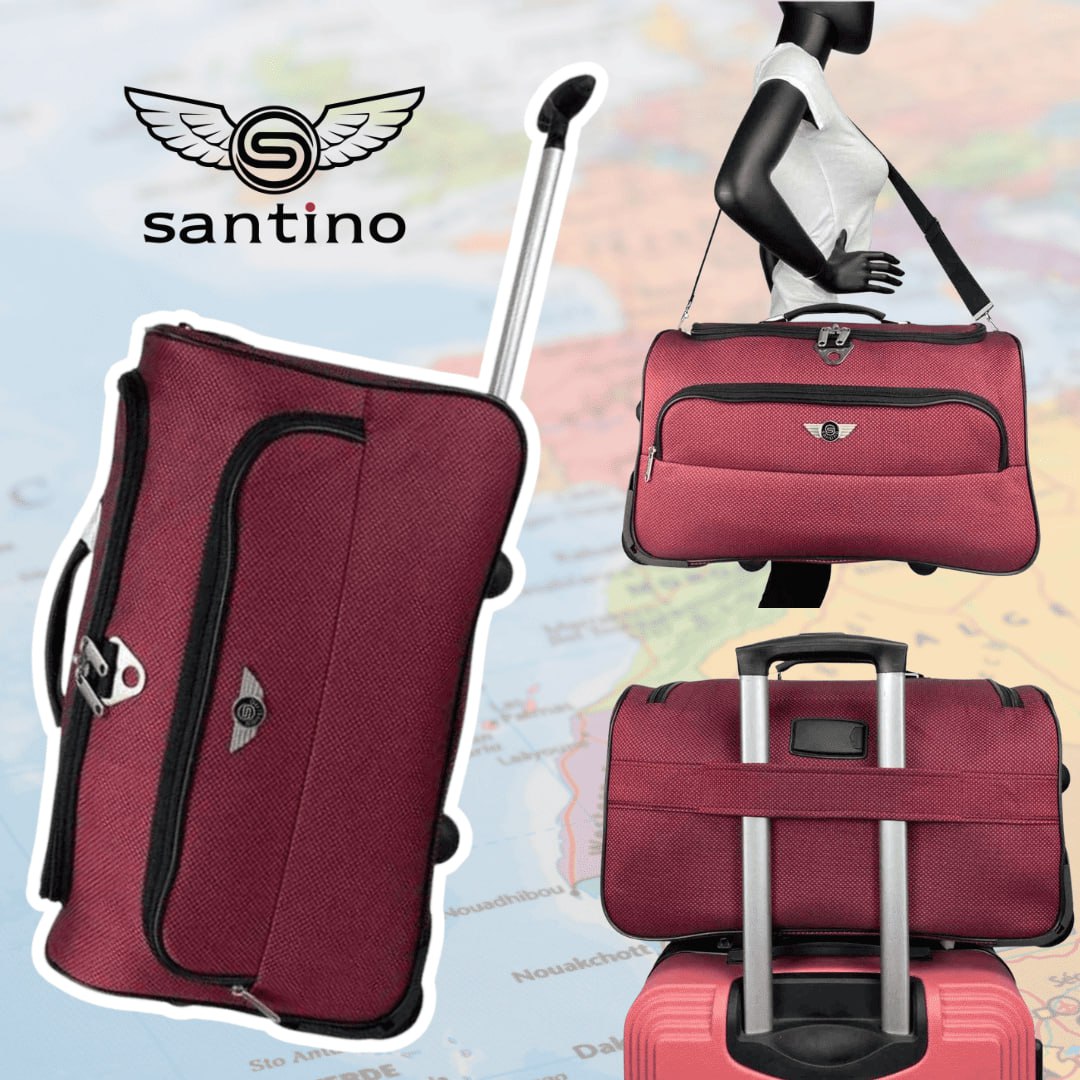 Sacola Bolsa Mala De Viagem Havana Tamanho Único de Poliéster com 2 Rodas fixas e Pés de Apoio Removível, Vinho, Santino – ORS193U na Amazon