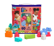 Sacola Vermelha com 60 Blocos de Montar Grandes e Coloridos MEGA BLOKS na Amazon