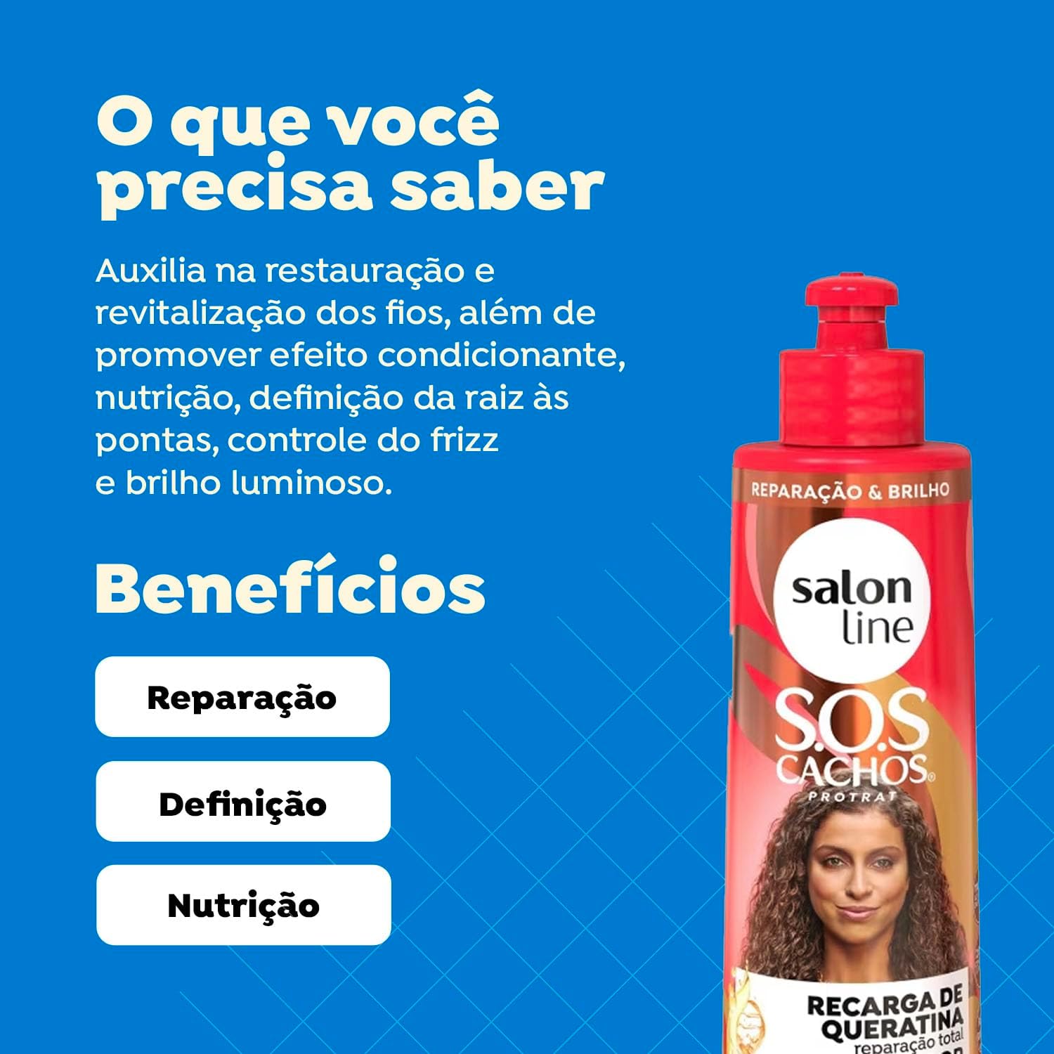 Salon Line, Ativador de Cachos, SOS Cachos, Recarga de Queratina, Vegano – Para Cabelos Cacheados e Crespos, 300ml na Amazon