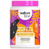 Salon Line, Creme De Pentear, Brilho Máximo, Definição E Extrabrilho, Repara As Fibras - 1 Kg na Amazon