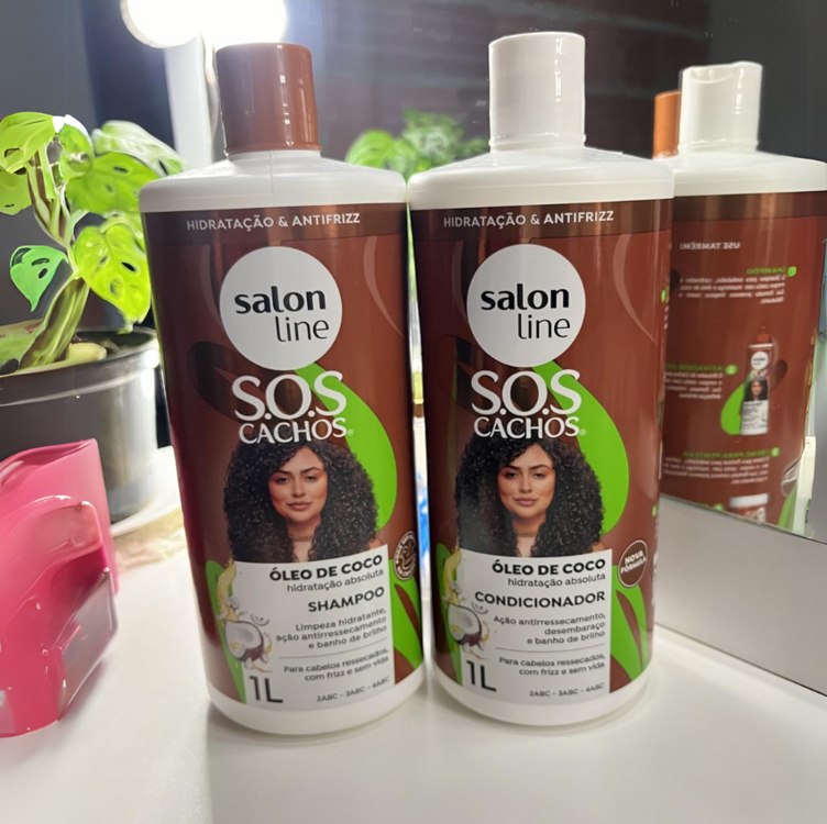 Salon Line, Kit Shampoo e Condicionador, SOS Cachos, Coco, Tratamento Profundo, Vegano – Cabelos Ondulados, Cacheados e Crespos, 1 L cada na Amazon