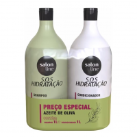 Salon Line, Kit Shampoo E Condicionador, SOS Hidratação, Azeite De Oliva, Vegano, 1L na Amazon