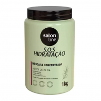 Salon Line, Máscara Capilar, SOS Hidratação, Azeite De Oliva, Vegana - Cabelos Cacheados E Crespos, 1 Kg na Amazon