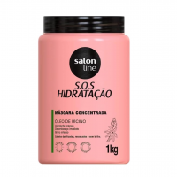 Salon Line, Máscara Capilar, SOS Hidratação, Óleo De Rícino, Vegana - Cabelos Todos Os Tipos De Cabelos, 1 Kg na Amazon