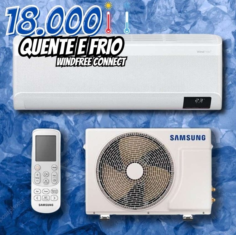 Samsung Ar-condicionado Split Inverter WindFree Connect Sem Vento 18.000 BTUs Quente e Frio AR18BSEAAWKNAZ – 220V na Amazon