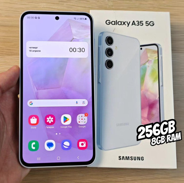 Samsung Galaxy A35 5G, Câmera Tripla Traseira de até 50MP, Selfie de 13MP, Nightography, Apagador de objetos, Design em vidro, IP67, Tela Super AMOLED de 6.6″ 120Hz Vision Booster, 256GB – Azul Claro na Amazon