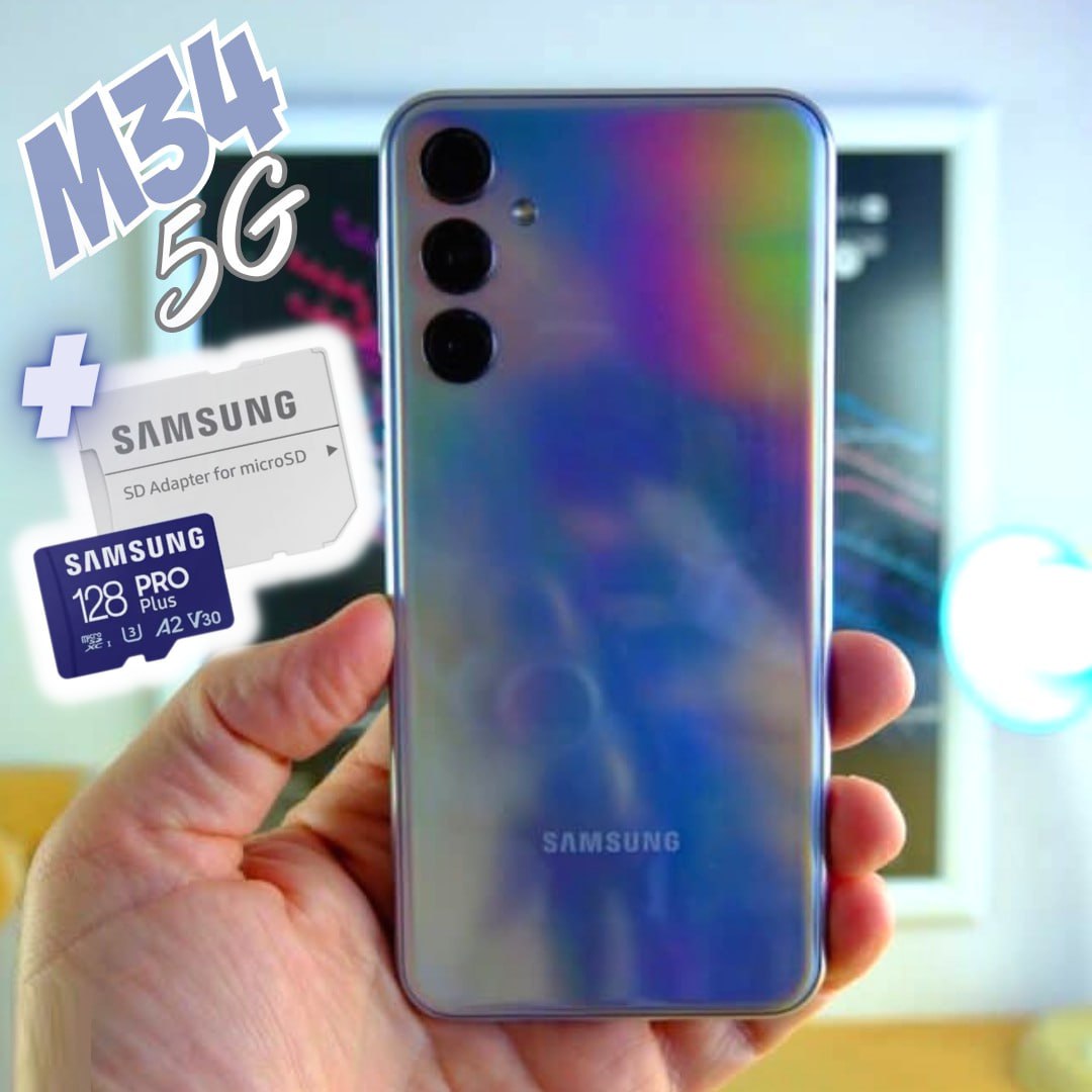 Samsung Galaxy M34 5G 128GB 6GB ram Mega Bateria 6000mAh Câm Tripla 50MP + Cartão Memória 128GB na Americanas