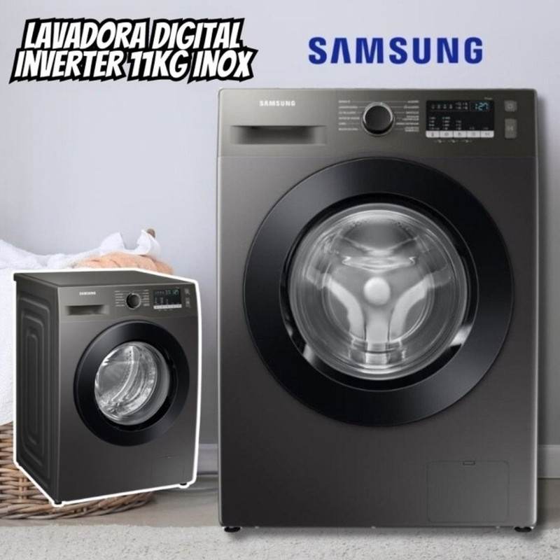 Samsung Lavadora Digital Inverter WW11T Inox 11kg na Amazon