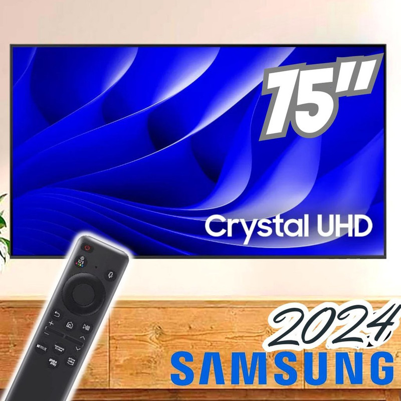 Samsung Smart Big TV 75″ Crystal UHD 4K 75DU8000 – Painel Dynamic Crystal Color, Gaming Hub na Amazon