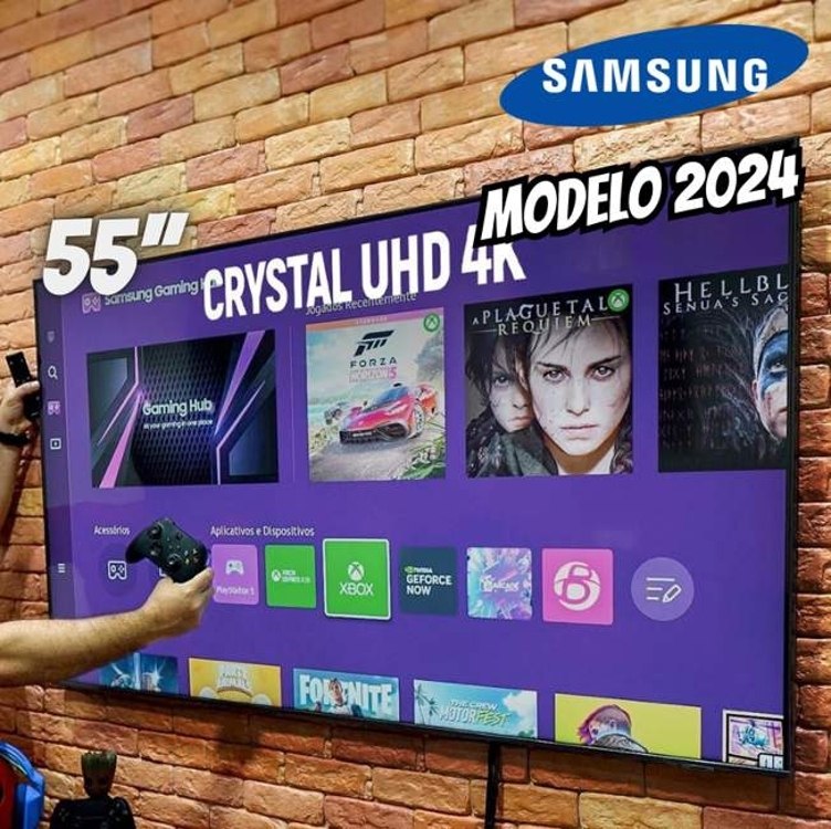Samsung Smart TV 55″ Crystal UHD 4K 55DU8000 – Painel Dynamic Crystal Color, Gaming Hub na Amazon