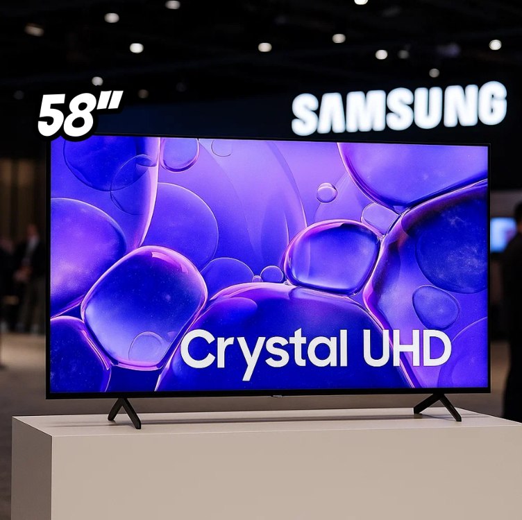 Samsung Smart TV 58″ Crystal UHD 4K U8500F 2025, Xbox Cloud Gaming, Canais Gratuitos, 7 Anos de Atualização, AI Energy Mode, Alexa integrada na Amazon