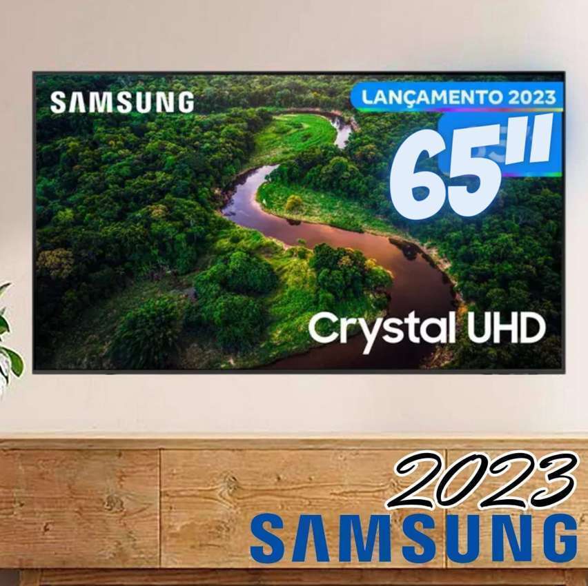 Samsung Smart TV 65 polegadas Crystal UHD 4K 65CU8000 2023 Painel Dynamic Crystal Color Gaming Hub Alexa built in na Carrefour