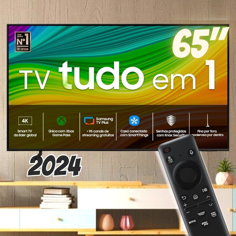 Samsung Smart TV 65″ QLED 4K 65Q60D – Tecnologia de Pontos Quânticos, Design AirSlim, Gaming Hub na Amazon