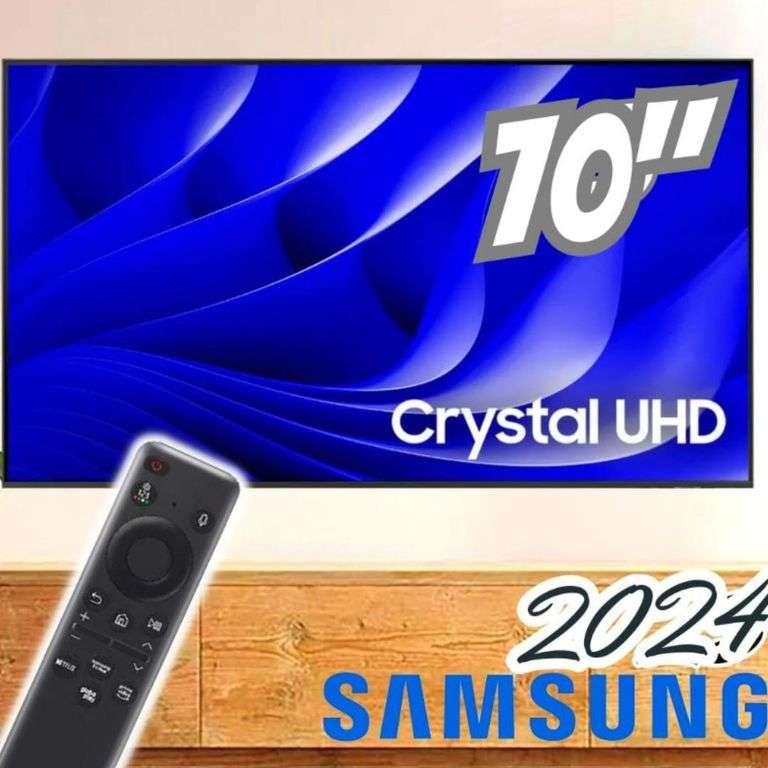 Samsung Smart TV 70″ Crystal UHD 4K 70DU8000 – Painel Dynamic Crystal Color, Gaming Hub na Amazon