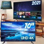 Samsung Smart TV 70″ UHD 4K 70AU7700, Processador Crystal 4K, Tela sem limites, Visual Livre de Cabos, Alexa built in, Controle Único na Carrefour