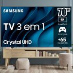 Samsung Smart TV Crystal 70″ 4K UHD CU8000 – Painel Dynamic Crystal Color, Samsung Gaming Hub, Design AirSlim, Tela sem limites, Alexa na Amazon