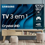 Samsung Smart TV Crystal 70″ 4K UHD CU8000 – Painel Dynamic Crystal Color, Samsung Gaming Hub, Design AirSlim, Tela sem limites, Alexa built in na Amazon