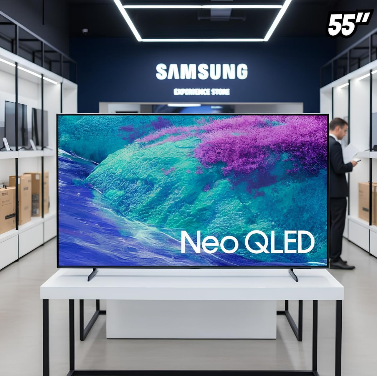 Samsung Vision AI TV 55″ NEO QLED Ultra 4K QN1EF 2025, Mini LED, Processador com AI, Controle por Gestos, Modo AI, Painel até 144hz na Amazon