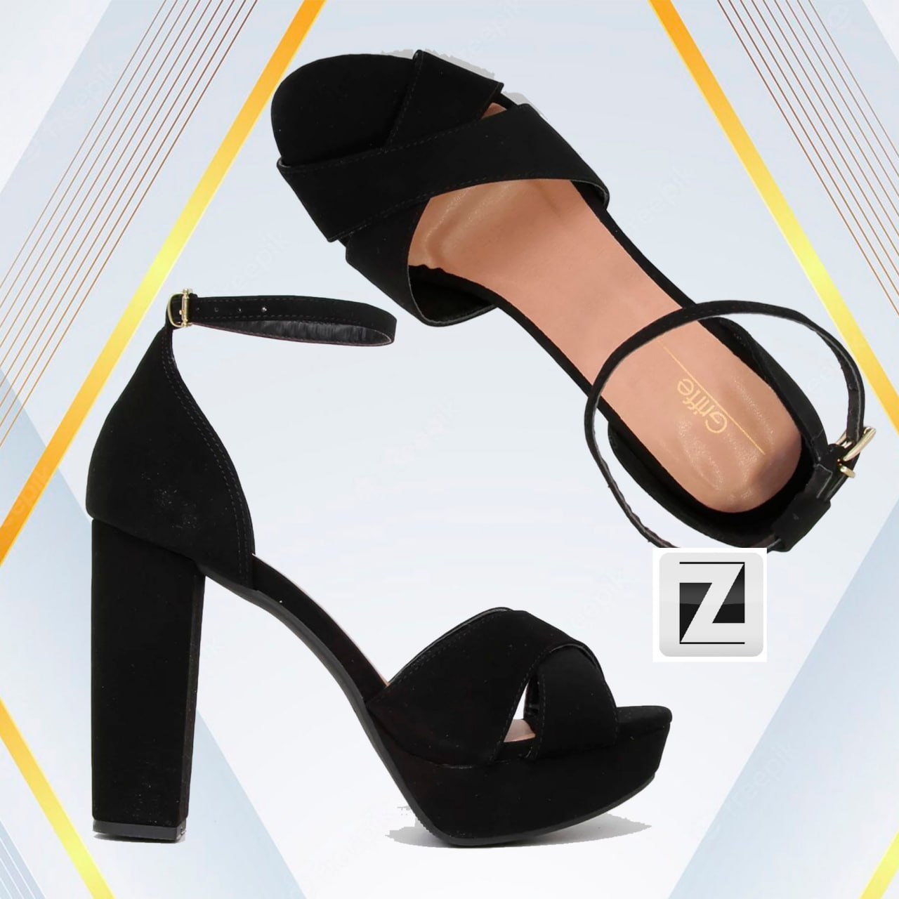 Sandália Griffe Salto Grosso Meia Pata Feminina na Netshoes