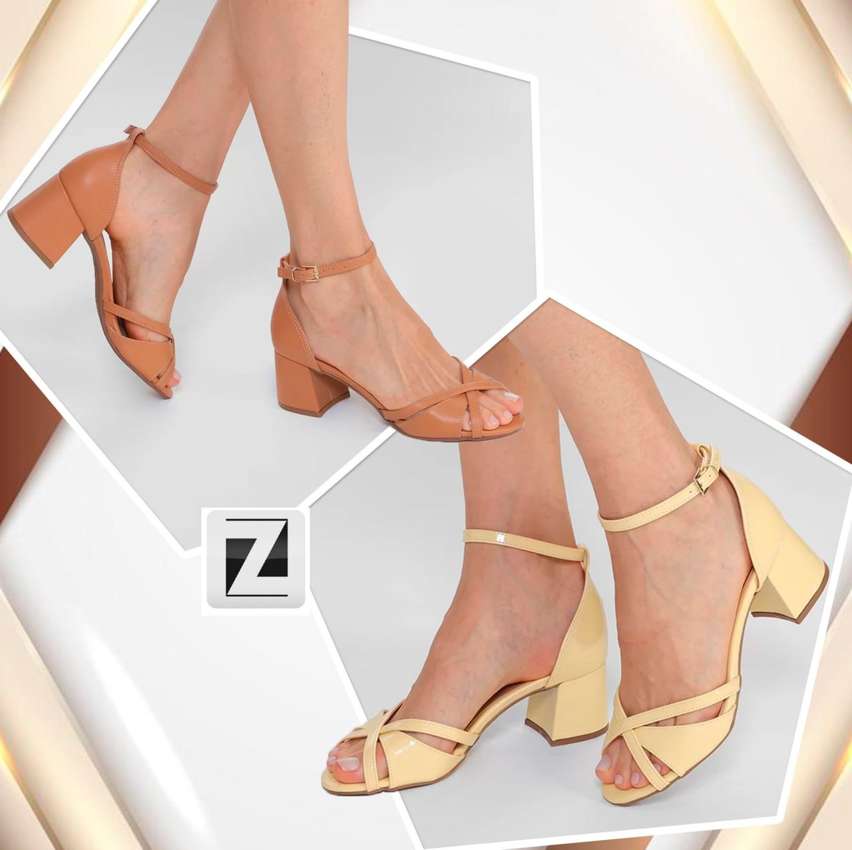 Sandália Griffe Salto Grosso Tira X Feminina na Netshoes