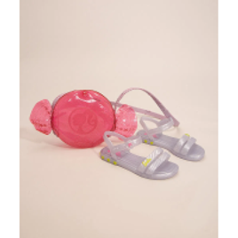 Sandália Infantil Barbie Glitter Vem com Brinde Bolsa Candy Grandene Prateada na C&A