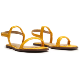 Sandália Rasteira Amarela Anacapri Tiras Snake na ZZ Mall