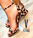 Sandália Vizzano Animal Print Onça Salto Médio Feminina na Magazine Luiza