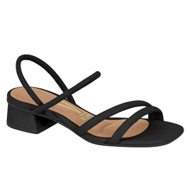 Sandália Vizzano Tiras Salto Bloco Baixo Feminina - Preto na Netshoes