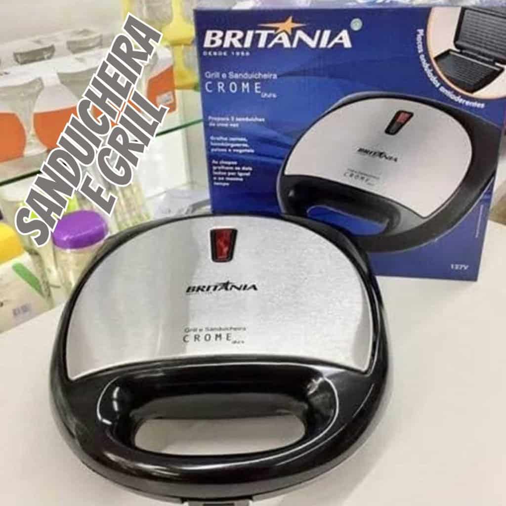 Sanduicheira e grill, Crome inox, Preto, 110V, Britânia na Amazon