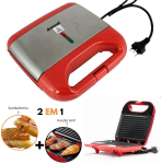 Sanduicheira Grill Amvox Vermelho 750W Lar – AMS 500 na Magazine Luiza