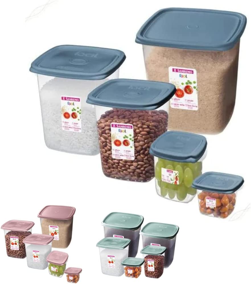 Sanremo Conjunto de Potes Plástico com Volumes de 200ml, 800ml, 1700ml, 4500ml e 7000ml na Amazon