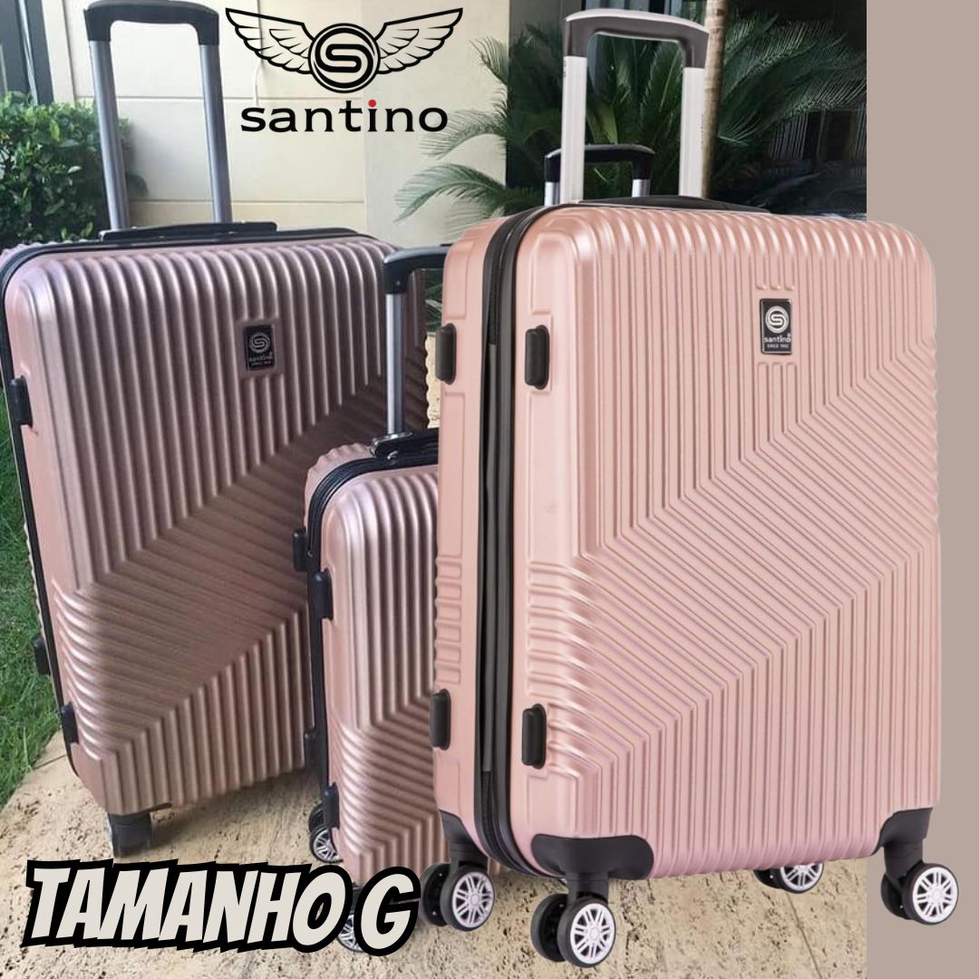 SANTINO, Mala de Viagem Geometric Rígida 360° Santino – ASAV7003G Cor: Rosa na Amazon