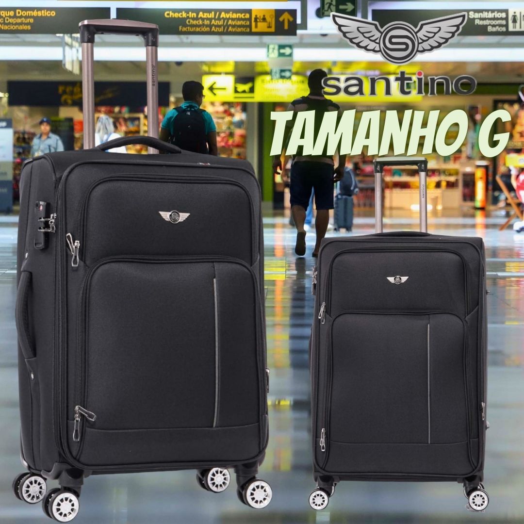 SANTINO, Mala de Viagem Little Havana Super Leve 360° SantinoALKV501G Cor: Preto na Amazon