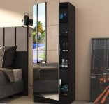 Sapateira 1 Porta com Espelho Jade Plus Multimóveis Preta na Amazon