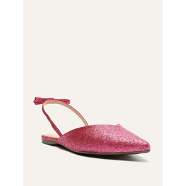 Sapatilha Glitter Slingback Laço Rosa na ZZ Mall