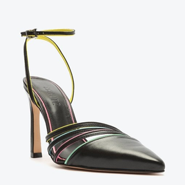 Sapato Scarpin Preto Schutz Salto Alto Couro Recortes - Schutz na ZZ Mall