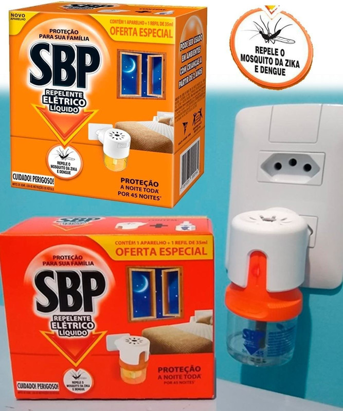 SBP Repelente Elétrico Líquido 45 Noites Novo Aparelho + Refil na Amazon