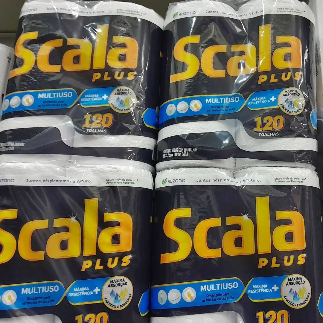 Scala Plus Papel Toalha, 120 Toalhas (2 Rolos de 60 Toalhas Cada) na Amazon