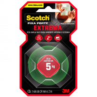 Scotch, 3M, Fixa Forte, Fita Dupla Face, Fixação Extrema, 24mm X 2m na Amazon