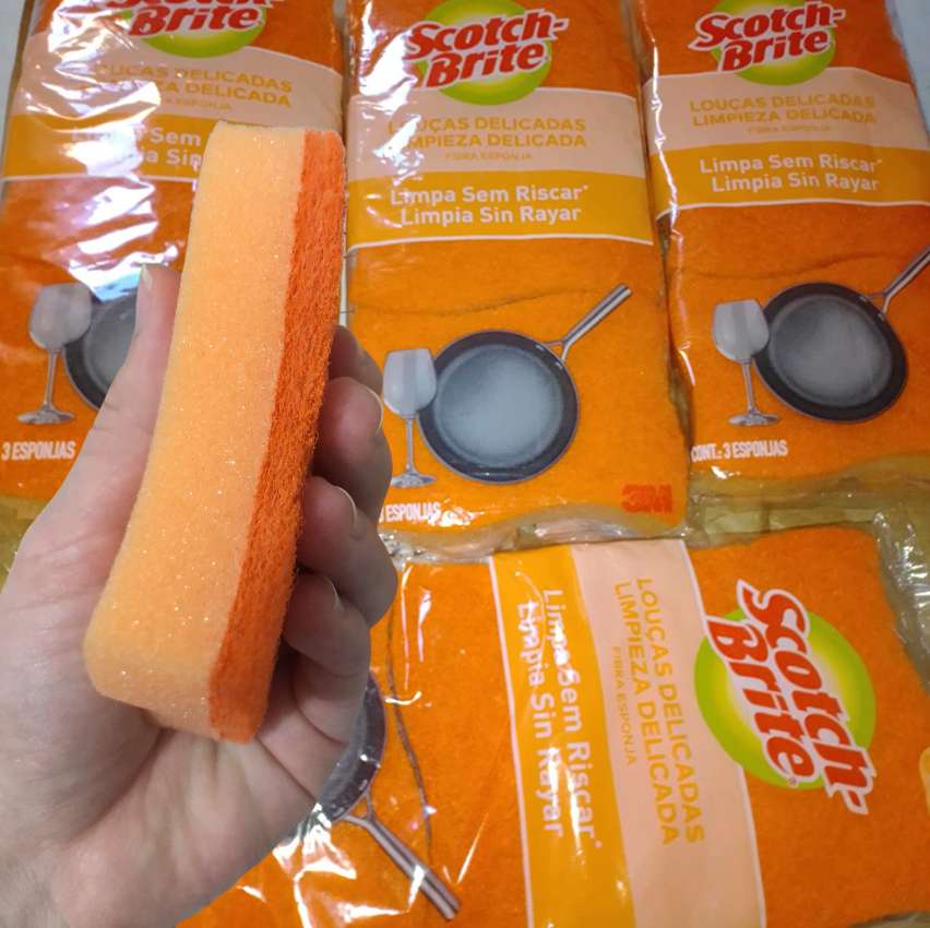 Scotch-Brite, 3M, Esponja para Louças Delicadas, 03 Unidades – Laranja na Amazon