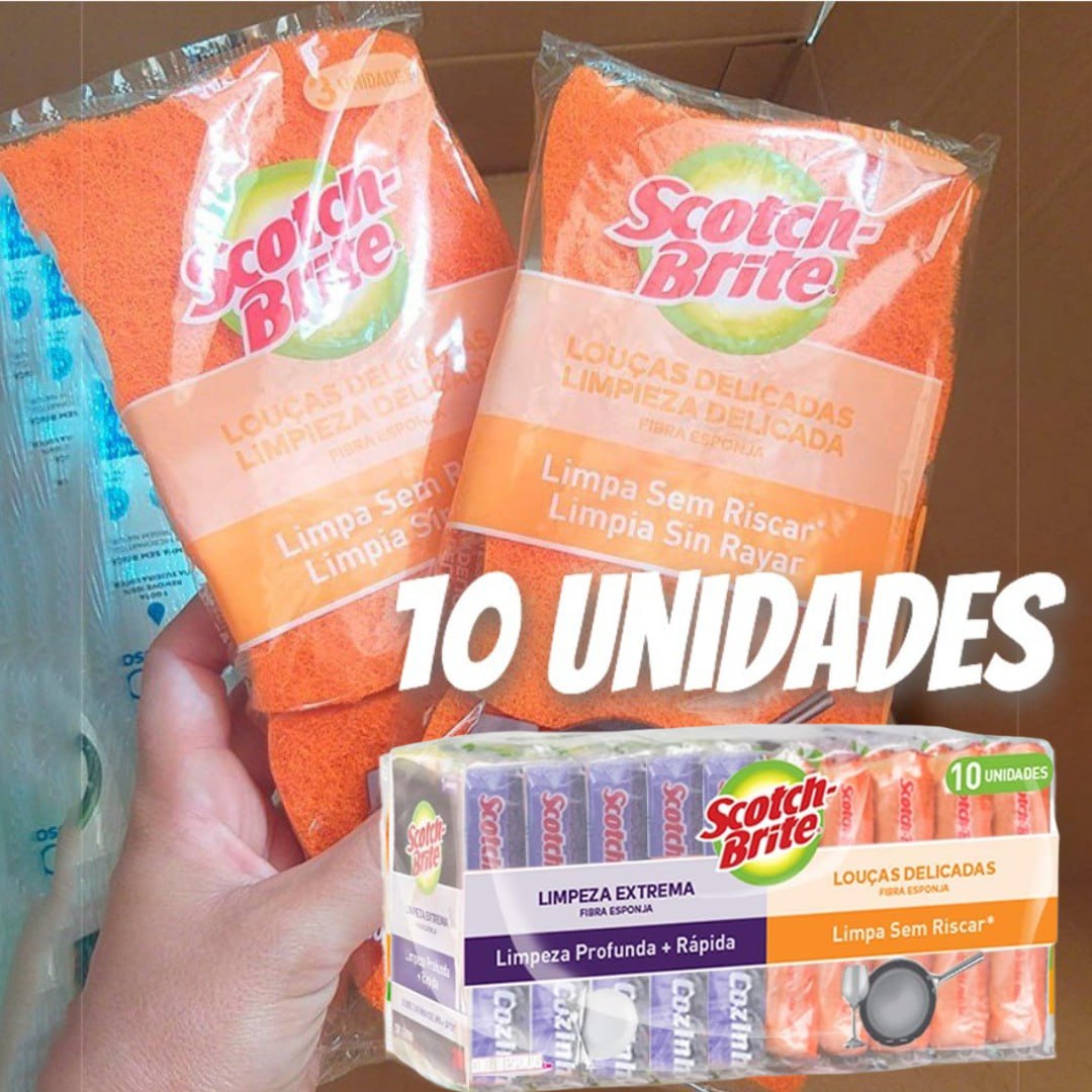Scotch-Brite, 3M, Pack de Esponjas, Limpeza Extrema e Não Risca, Mista – 10 Unidades na Amazon