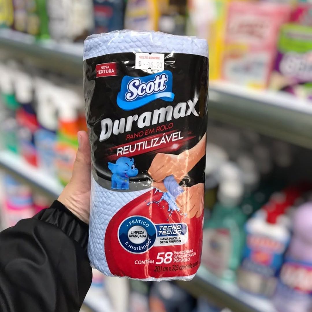 Scott Duramax Pano Reutilizável em Rolo, Azul, 58 Folhas na Amazon