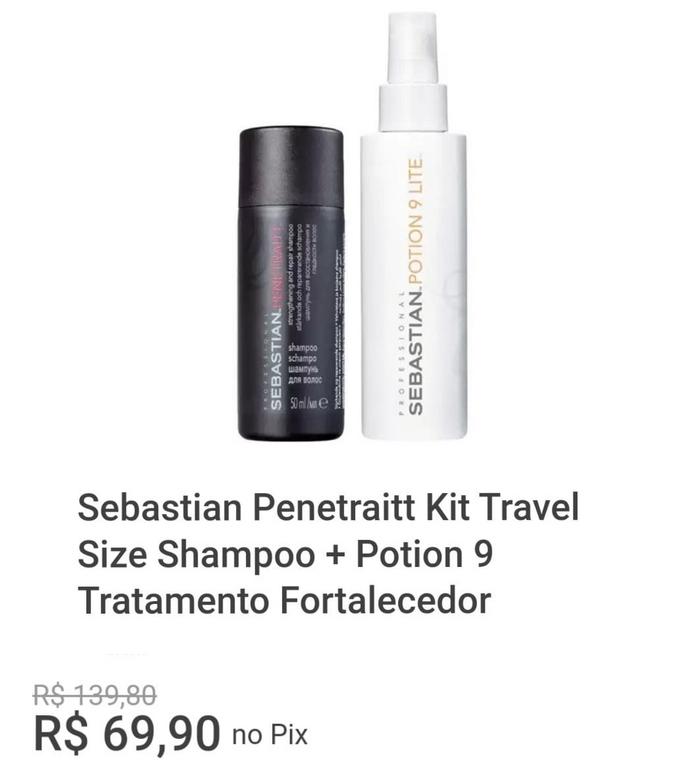 Sebastian Penetraitt Kit Travel Size Shampoo + Potion 9 Tratamento Fortalecedor na Magazine Luiza