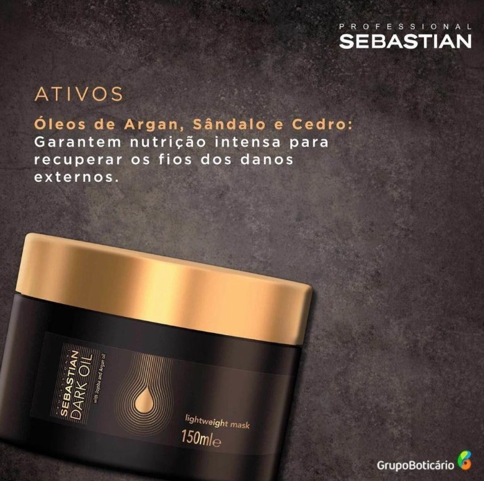 Sebastian Professional Dark Oil – Máscara Capilar 150ml na Casas Bahia