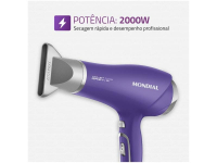 Secador de Cabelo Mondial Tourmaline Íon Lilás – e Prata 2000W 2 Velocidades Violet Grey SCN-05 na Magazine Luiza