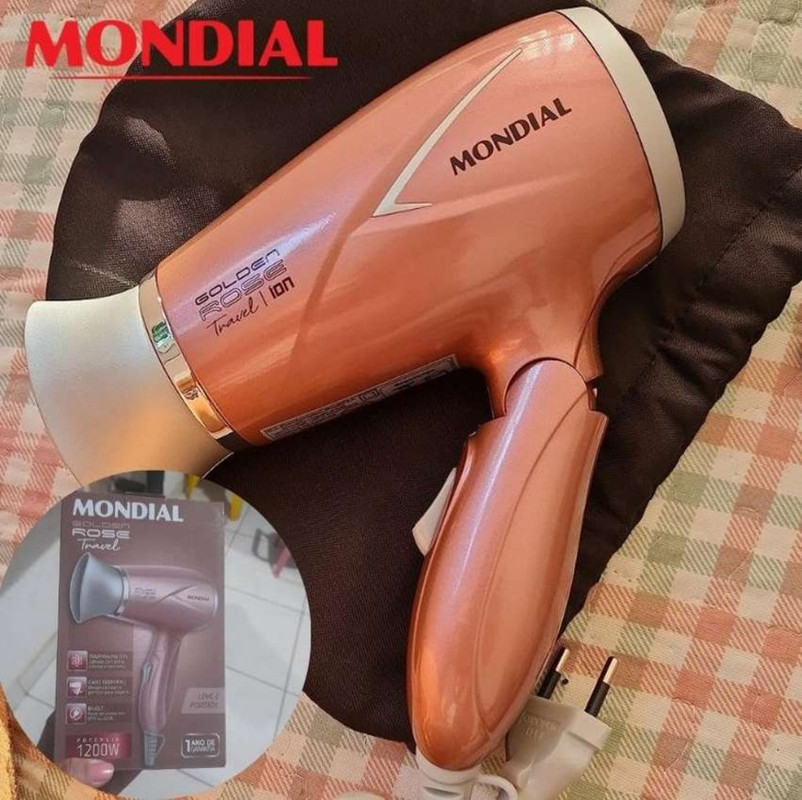 Secador de Cabelos Travel, Mondial, Golden Rose, 1200W, Bivolt – SC-47-GR na Amazon